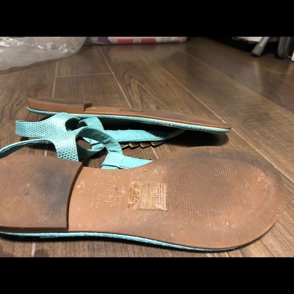 Aldo aqua and gold flat sandal size 6.5 - Picture 5 of 5